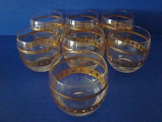 Culver Mid Century Set Of 7 Glasses Roly Poly