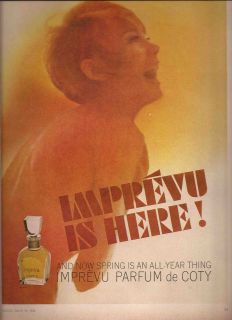 Coty Imprevu Perfume Advertisement 1966