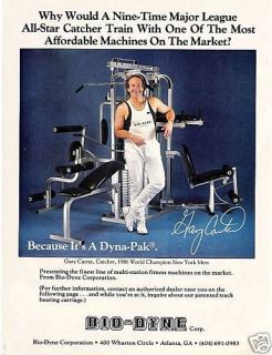 1988 GARY CARTER Mets BIO DYNE weights magazine ad