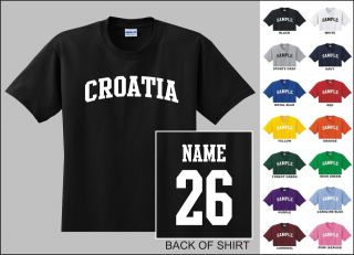 Country Of Croatia College Letter Custom Name & Number Personalized T 