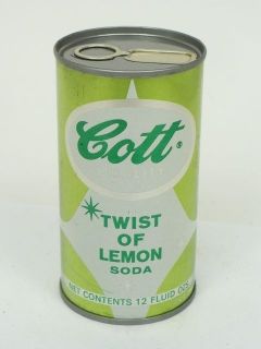 1964 (Dated) Cott Twist of Lemon Soda Juice top can BO 1+ Tavern Trove