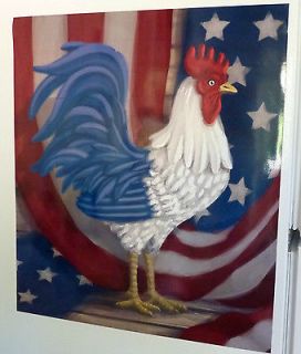 AMERICANA ROOSTER, FLAG, ETC. MAGNETIC DISHWASHER COVER NEW