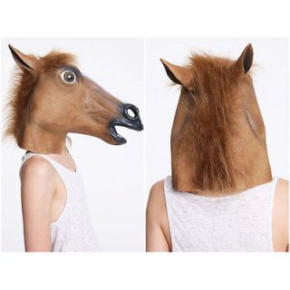 Brown Creepy Horse Head Face Animal Costume Prop Mask Horse Head Mask