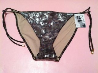 Victorias Secret Army&Military CAMO~SEQUIN Bling String SideTies 