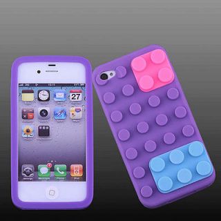 Brick Block Rubber Silicone Skin Soft Back Case Cover for Apple iPhone 