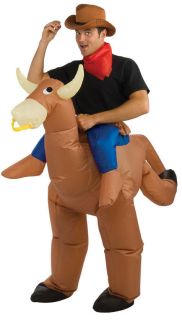Adult Inflatable Ostrich Bull Rider Cowboy Costume Halloween