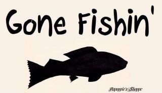 Sign Stencil Gone Fishin FISH Fathers Day