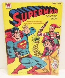 SUPERMAN 1980 WHITMAN COLORING BOOK UNUSED NEVER COLORED DC COMICS 