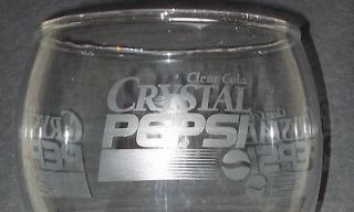 CLEAR COLA CRYSTAL PEPSI COLA TEST PRODUCT DRINKING GLASS BULB TOP 