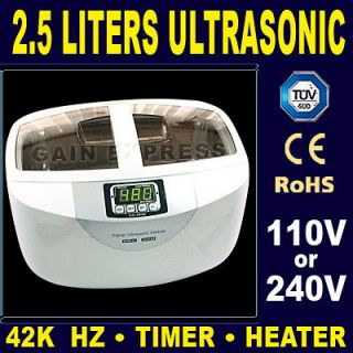 Digital 2.5Liter Ultrasonic Cleaner + Heater Jewellery Medical lab 
