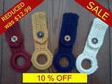   of 2 Crocheted Hand Towel Grippers Hangi​ng Kitchen towel holders