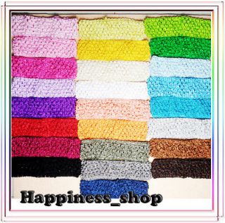   25pcs 1.5 Newborn Infant baby girl crochet headband Hair Bow 25colors