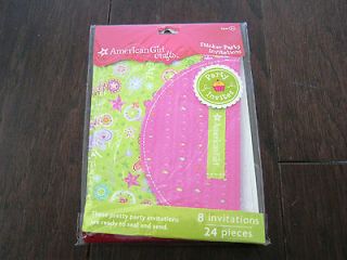   Package 8 American Girl Party Invitations, Stickers, Crafts, Supplies