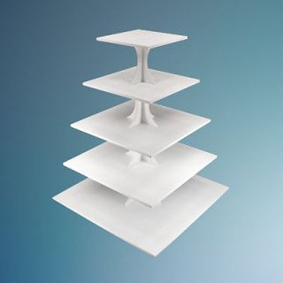 Tier Traditional Square Cupcake Stand White