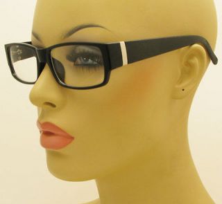   Rectangular Clear Lens Glasses Black Color Plastic Unisex Eyeglasses