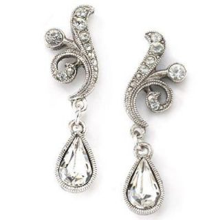   Company Bridal Crystal Fancy Drop Earrings Same Day Shipping NIB