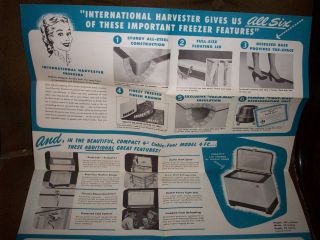 International Harvester Freezer Advertising Brochure Poster Fertile 
