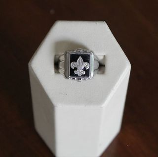 Vintage Sterling Silver & Onyx Boy Scouts of America Ring 1940s