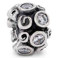   Sterling Primrose Path Bead with Clear Cubic Zirconia Stones 790330CZ