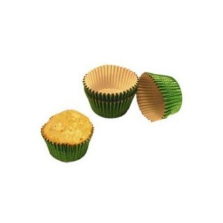   Green Foil Mini Bake Muffin Cups Cupcake Liners Birthday Holiday NEW