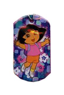 LOT 12 Dora The Explorer Dog Tag Charm Necklaces BIRTHDAY PARTY FAVOR 