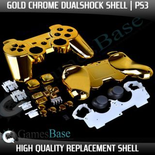 Custom Chrome Gold PS3 Dual Shock Controller Shells, Parts, Triggers 