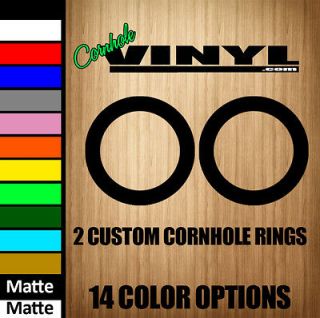 Custom Cornhole 2 Circles Rings Hole Vinyl Decals   14 Colors Game 