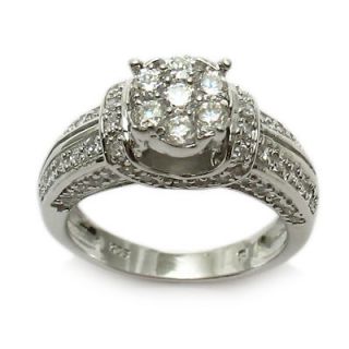Sterling Silver Brilliant 2 Ct. CZ Engagement Ring