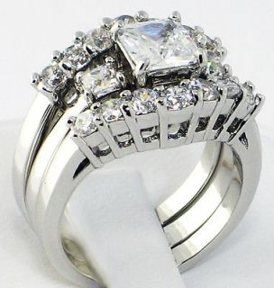   CT. Princess Cut Bridal Engagement Wedding Ring 3 PC. Set  SIZE 8