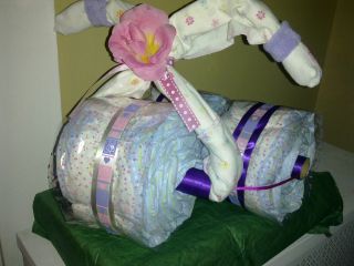 Custom Baby Shower Gift   Diaper Cake, Trike, Bike, Motorcycle, 3 Tier 
