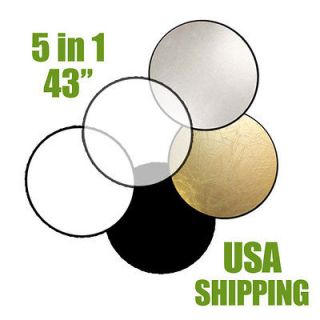 43 inch 110cm 5in1 Light Mulit Collapsible disc Panel Reflector For 