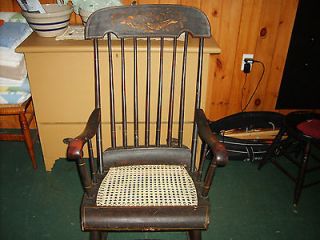 Antique Boston Rocker Rocking Chair with Cane Seat
