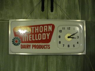 HAWTHORN MELLODY DAIRY PRODUCTS,ADVER​TISING CLOCK SIGN