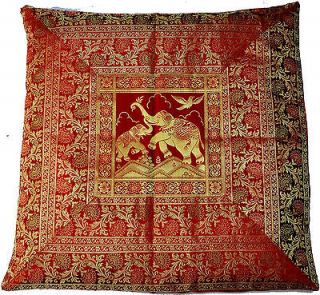 24 RED Cushion Cover~Floor Decor~Sofa Couch INDIA ETHNIC SILK BROCADE 