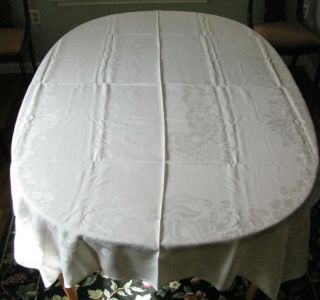 Vintage Floral Flower Damask Pattern Linen Tablecloth Banquet Table 