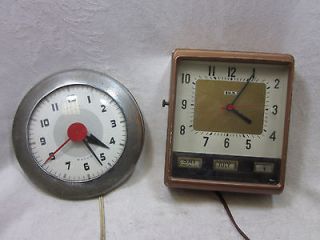   Mid Century Small Electric Wall Clocks Sentinel Wafer & Lux Date Clock