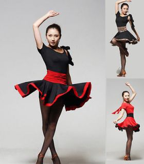   salsa rumba tango ballroom dance dress flouncing big dancing skirt