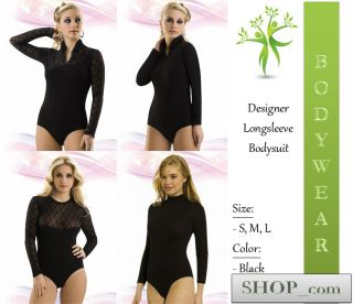 Bodywear Shop   Womens Body Suit   Lace Leotard   Long Sleeve Shaper 