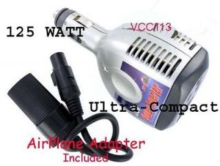 125 WATT Car 12V DC to 110V AC Power Converter Inverter Fan 4 Laptops 