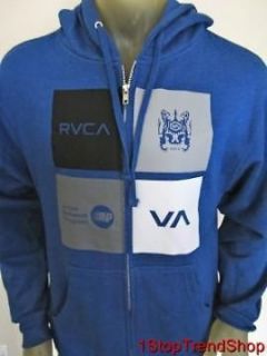 NWT RVCA Zip up hoodie mens blue sizes S/M/L $55