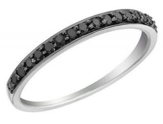 Black Diamond Ring 1/4 Carat (ctw) in 10K White Gold