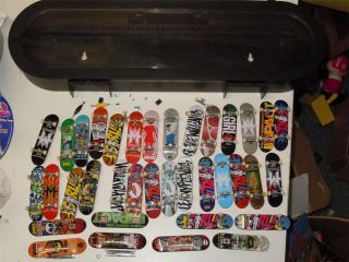 Huge Lot of 36 Tech Deck Miniature Finger Skate Boards W/ Carrying 