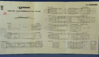 1965 Deck Plan Home Lines Cruises Inc.s/s Oceanic