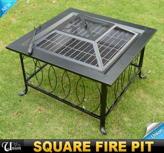 New Patio Metal Deck Fire Pit Garden Stove Backyard With Proof Cover 