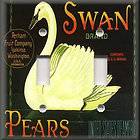 Light Switch Plate Cover   Vintage Fruit Crate Design   Swan Pears
