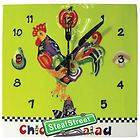 Medium Chicken Salad Decorated Collectible Rooster Statue Wall Clock