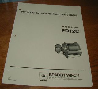 BRADEN WINCH PD12C Service MANUAL (Y68)