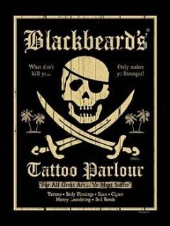   Tattoo Metal Sign, Pirates, Swords, Gameroom, Bar Decor, Caribbean