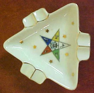 Vintage Eastern Star Collectible Lefton Triangular Ashtray
