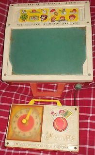 Vintage Fisher Price School Days Desk (1972) and music box hickory 